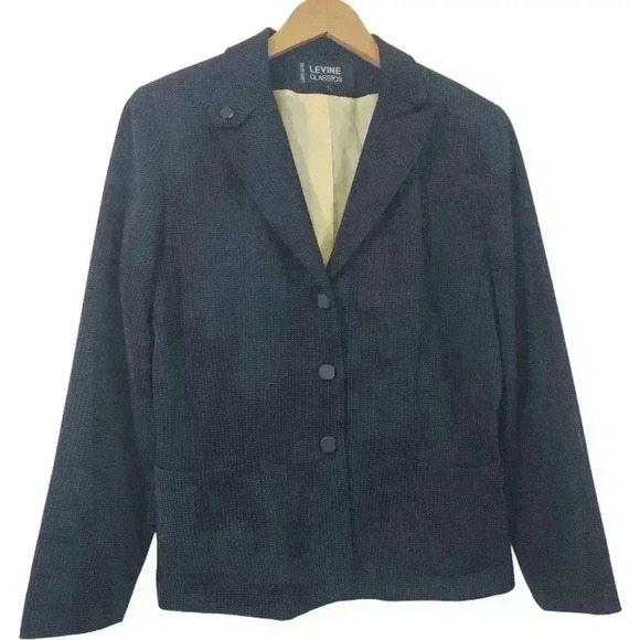 Larry Levine Levine Classics Women's Blazer in Black 12 - Picture 1 of 10